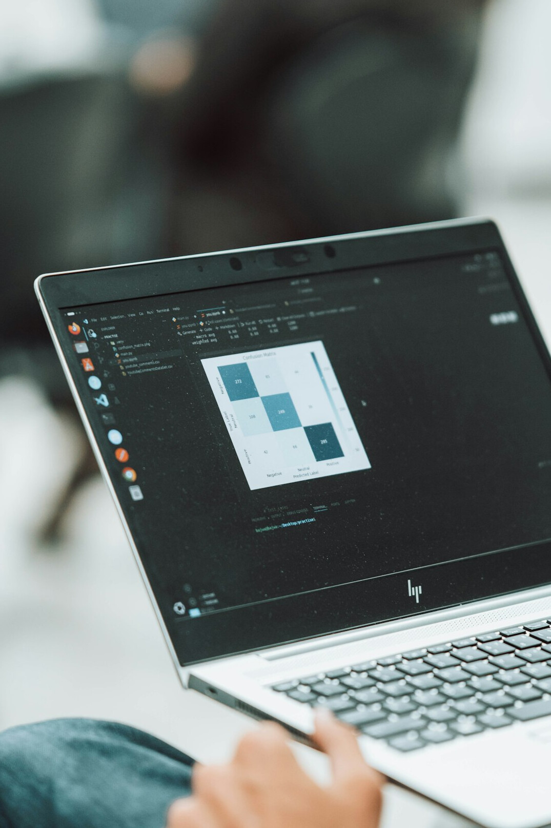 person learning coding on laptop