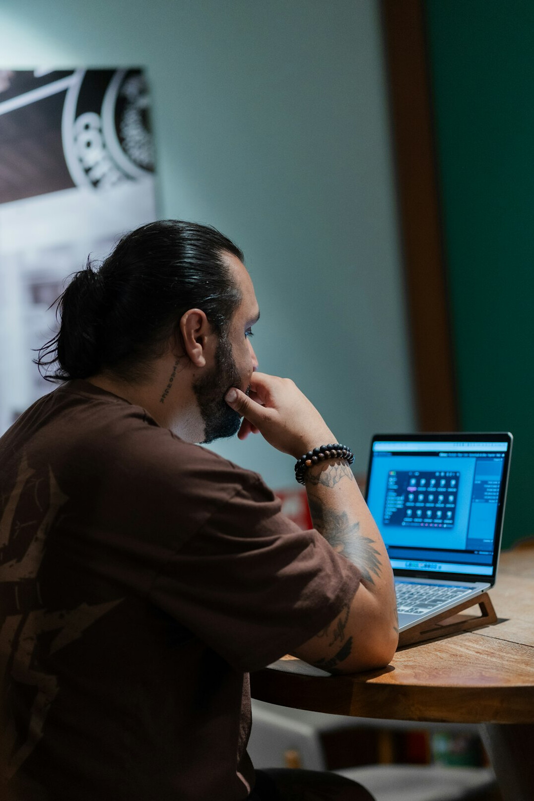 person studying coding on laptop